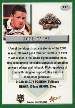 2000 Select #115 Joel Caine Back